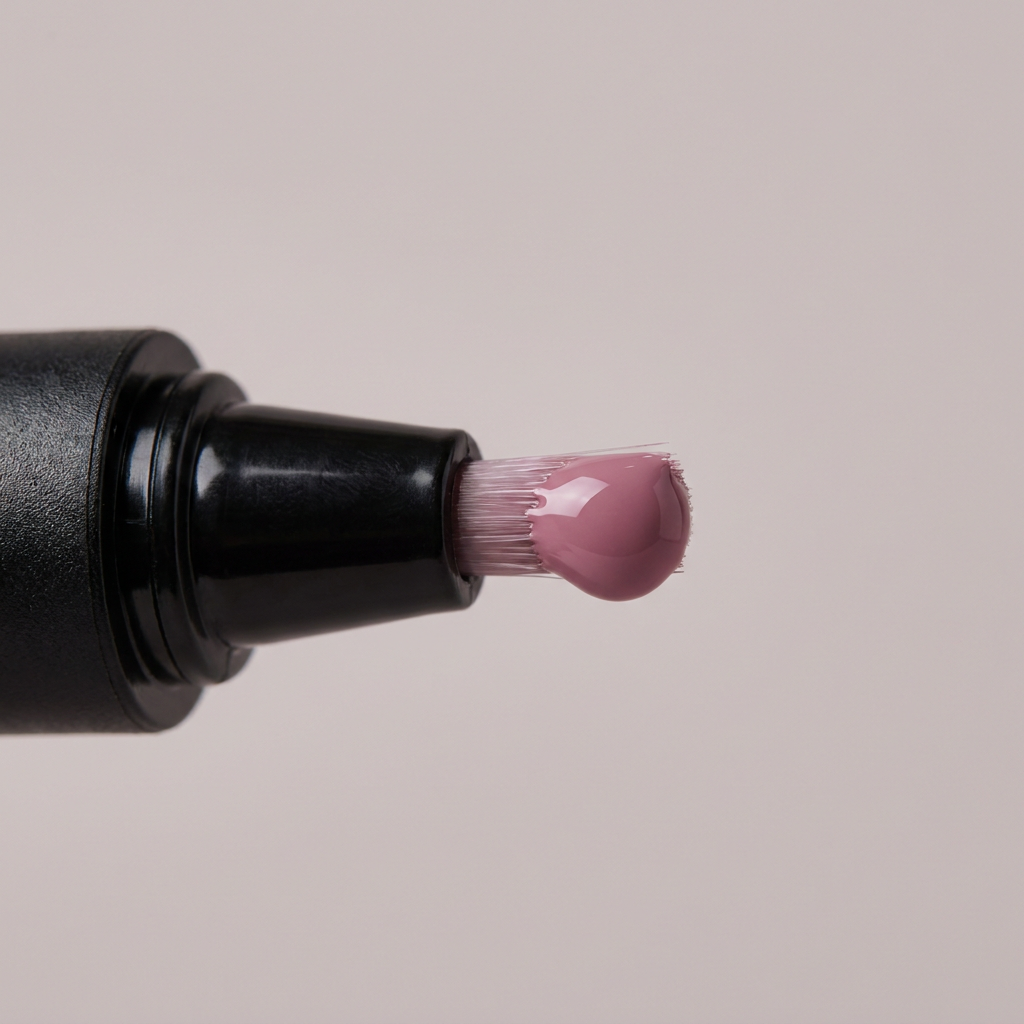 Close-up of the gel nail pen brush tip
