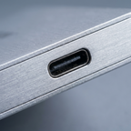 Close-up of the USB-C port and casing edge