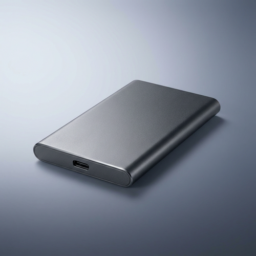 Slim portable USB-C SSD, hero shot