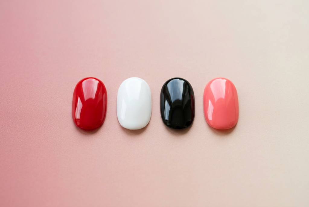 Set A swatch chart - Red, White, Black, Coral